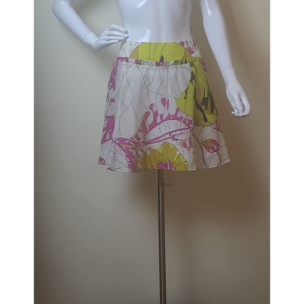 Anthropologie Leifnotes Multi-Color Silk Blend Short Mini Skirt Pockets Size 2